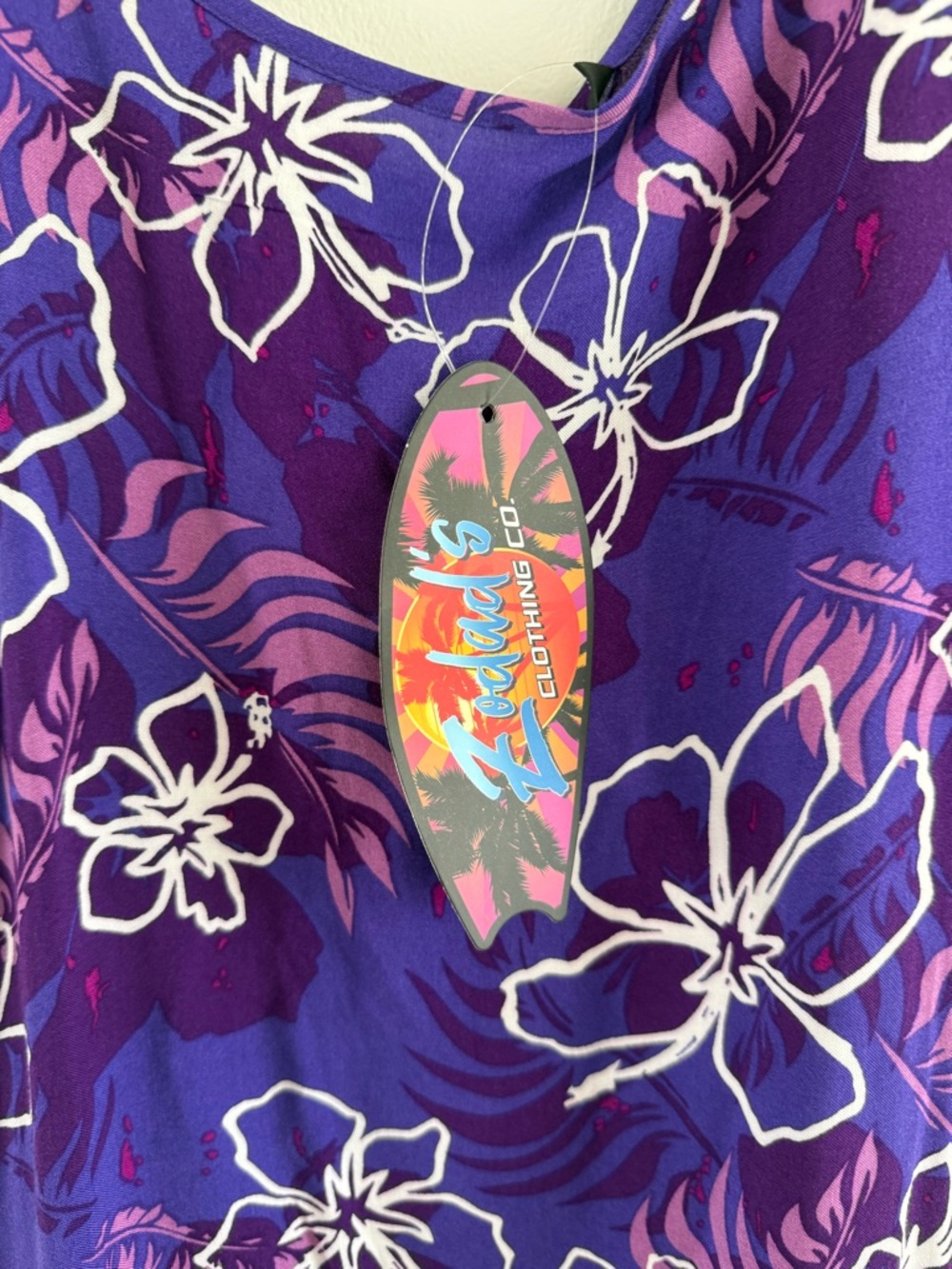 NWT Zodads Purple Hawaiian Maxi Dress - Picture 2 of 5